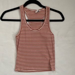 Striped fitted tank crop top
